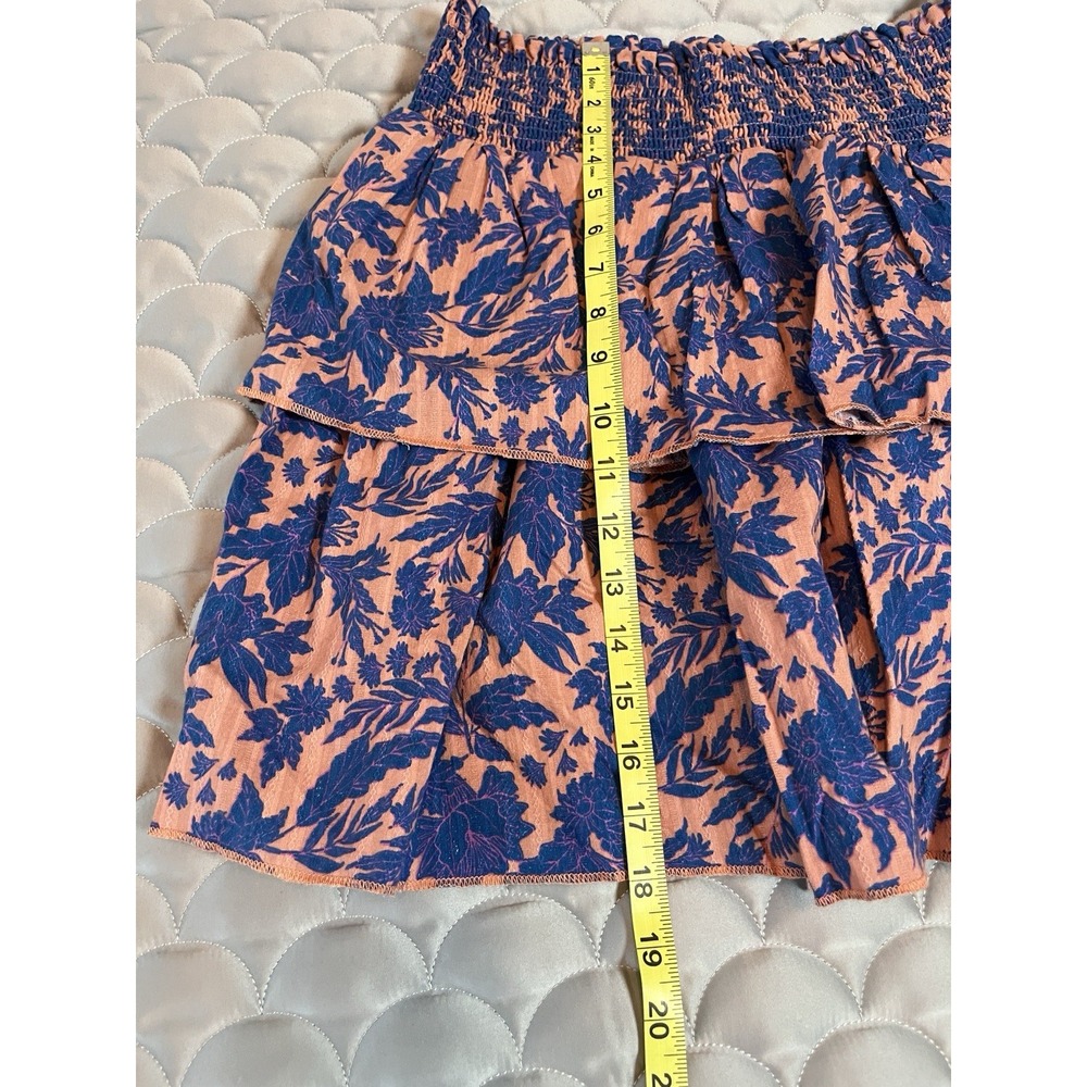 Universal Thread Tiered Skirt Women's Large Pink Blue Floral Short Ruffle - Picture 5 of 7